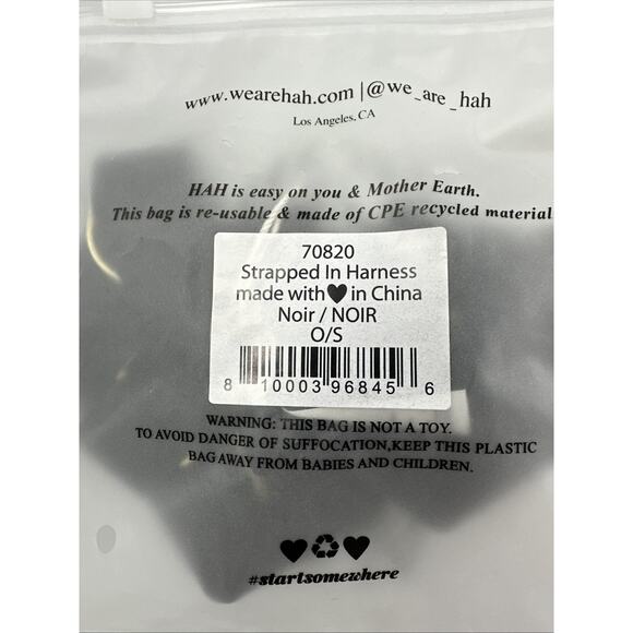 We Are HAH Free People Strapped in Harness One Size Noir Lingerie - Picture 4 of 4